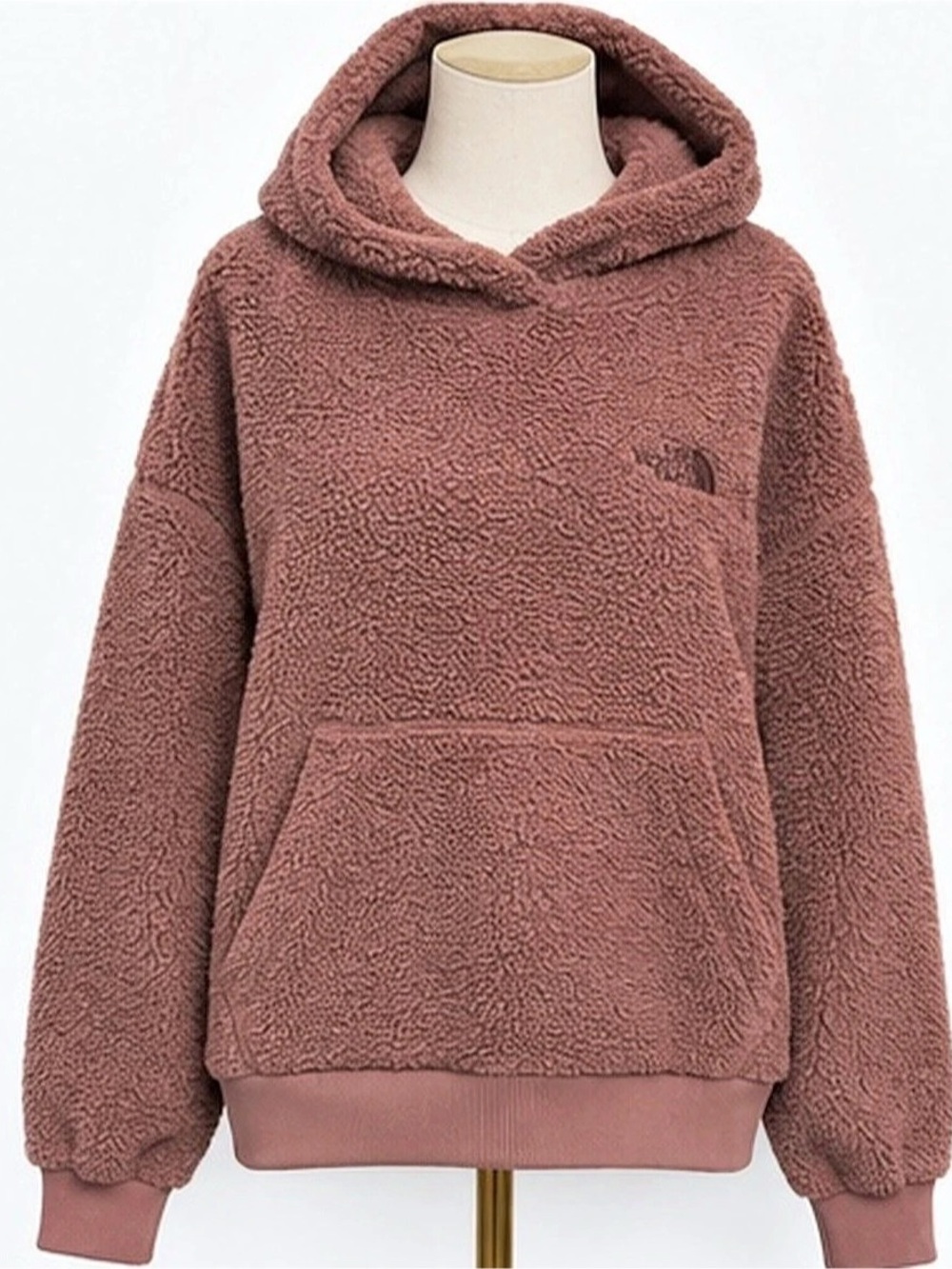 The North Face Women’s Sherpa Fleece Hoodie Size L Mauve Brown Pullover